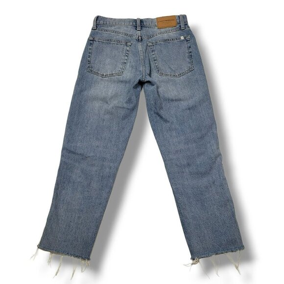 Lucky Brand Relaxed Tapered Jeans Womens 0 Distressed Fray Side Stripe Boho - Picture 4 of 9